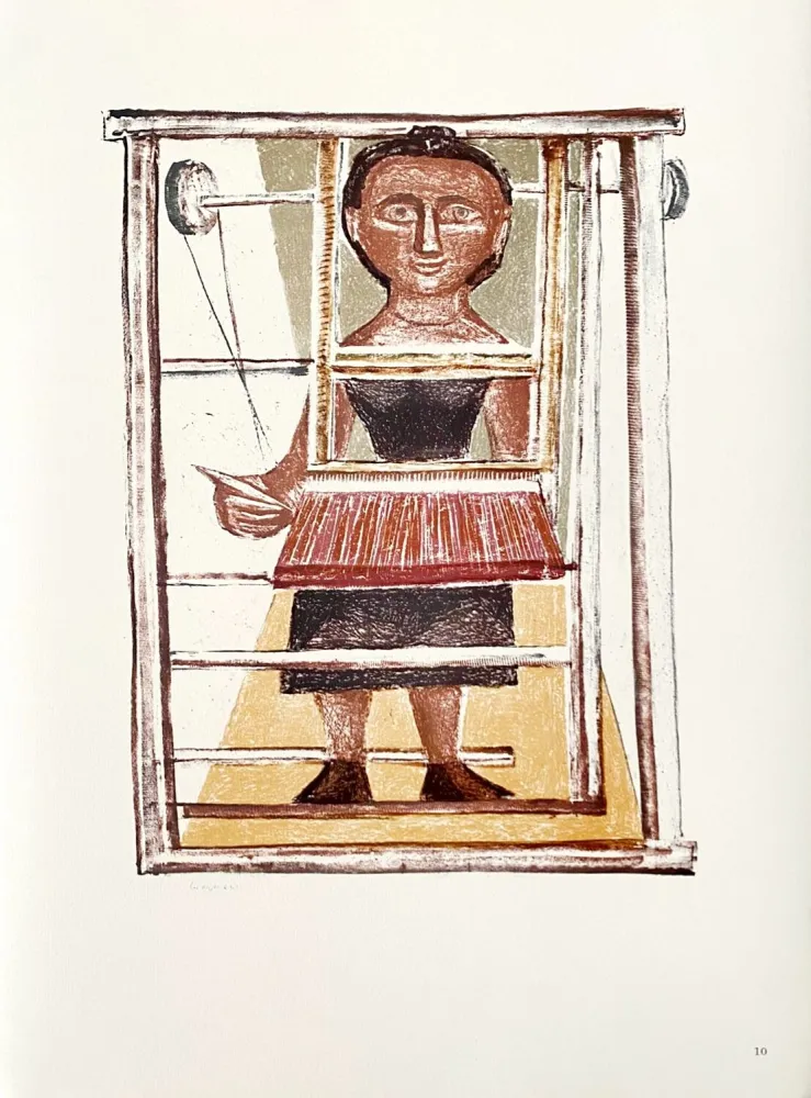 Lithograph Campigli (After) - La Tessitrice
