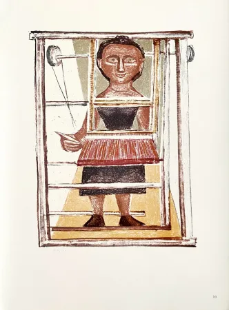 Lithograph Campigli (After) - La Tessitrice