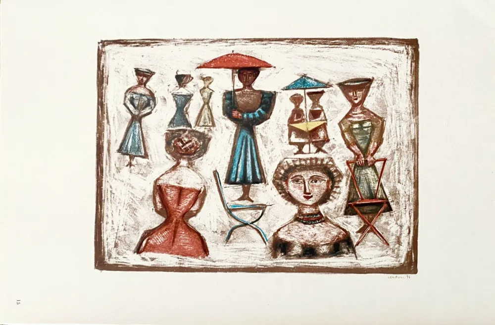 Lithograph Campigli (After) - Passeggio