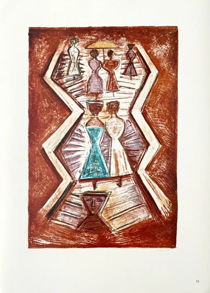 Lithograph Campigli (After) - Scalinata