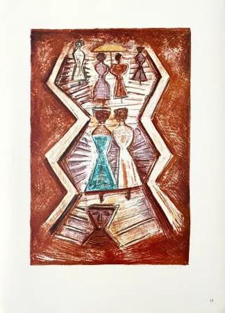 Lithograph Campigli (After) - Scalinata