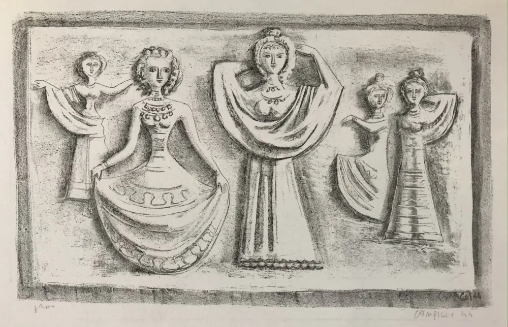 Lithograph Campigli - DANZE NOTTURNE