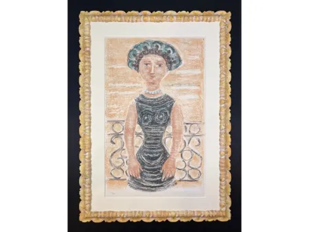 Lithograph Campigli - Donna al balcone