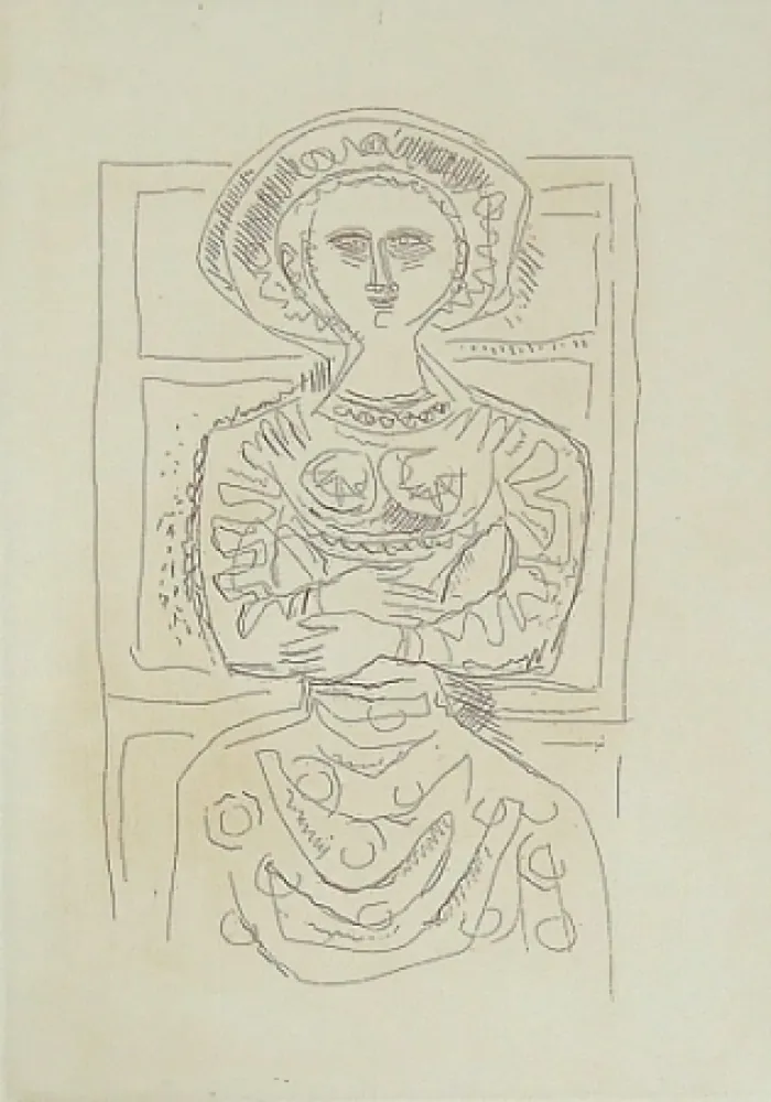 Etching And Aquatint Campigli - Donna seduta