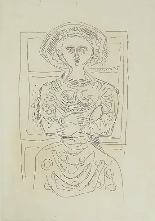 Etching And Aquatint Campigli - Donna seduta