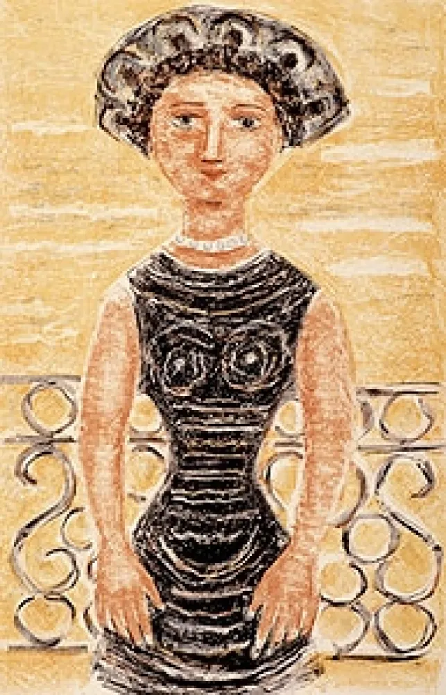 Lithograph Campigli - Donne al balcone