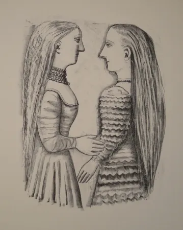 Lithograph Campigli - Due Donne di Profilo