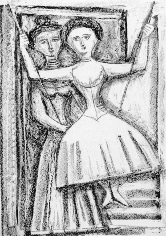 Lithograph Campigli - Fedra I