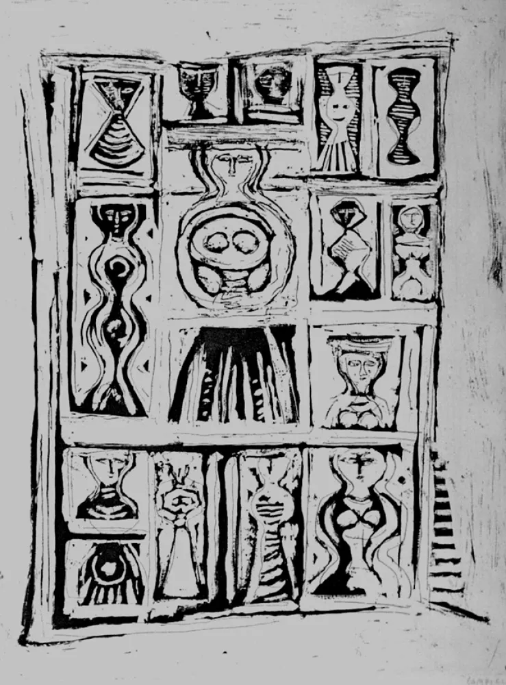 Etching And Aquatint Campigli - Finestre