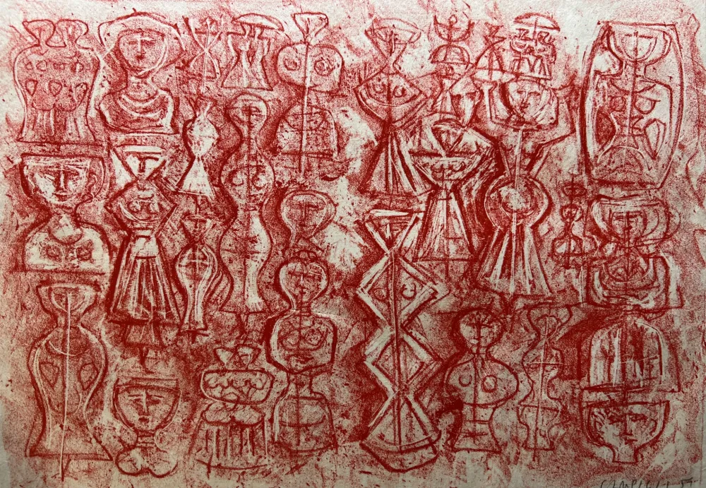 Lithograph Campigli - FOLLA DI DONNE
