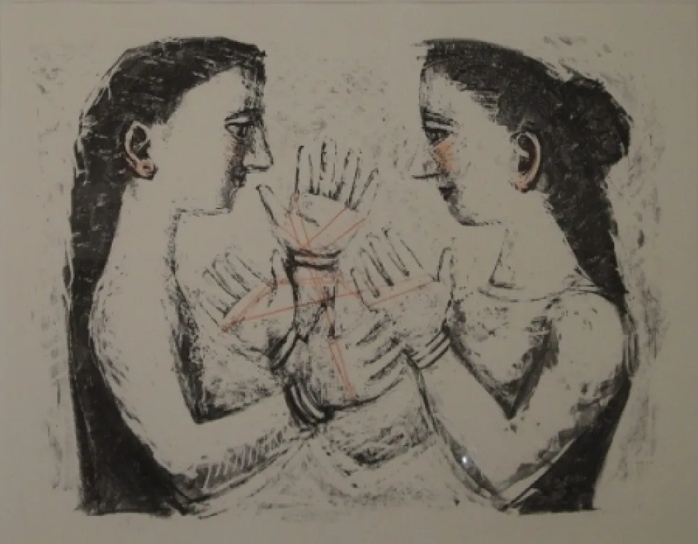 Lithograph Campigli - Gioco Con il Filo