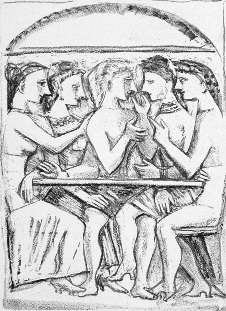 Lithograph Campigli - Il pasto