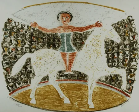 Lithograph Campigli - La cavallerizza