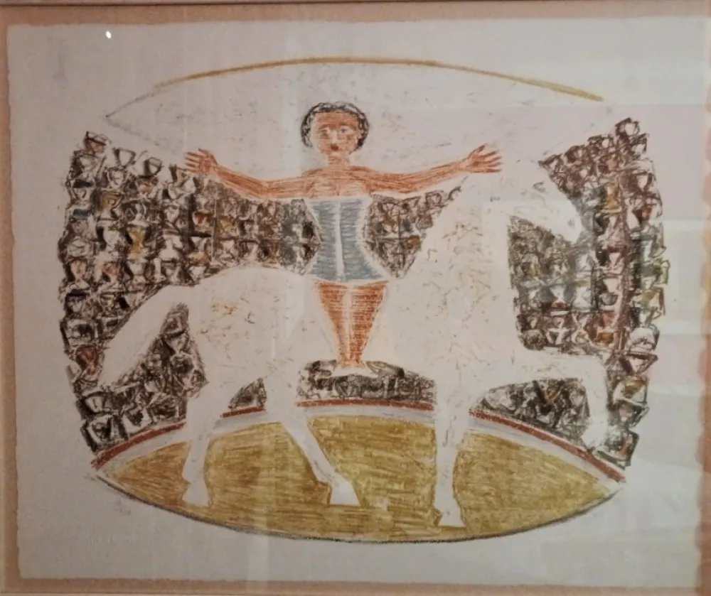 Lithograph Campigli - La Cavallerizza