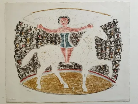 Lithograph Campigli - La Cavallerizza-L'Ecuyére