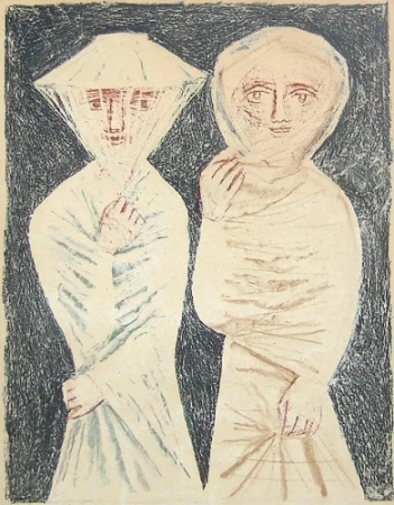 Lithograph Campigli - La passeggiata / La promenade