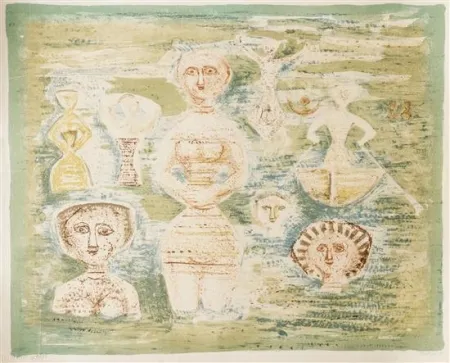 Lithograph Campigli - Le Bagnanti