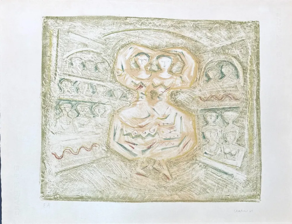 Lithograph Campigli - Massimo Campigli (1895–1971) - Danzatrici - lithograph on paper - 1965