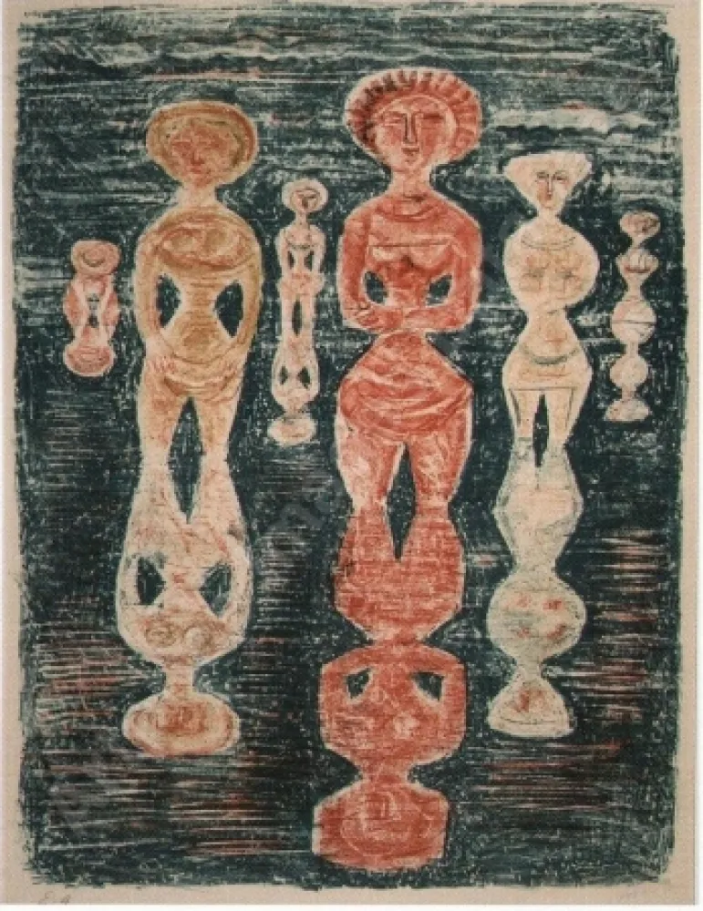 Lithograph Campigli - Nelle risaie