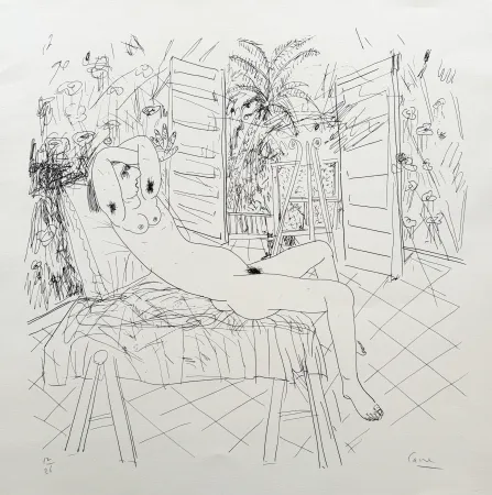 Lithograph Cane - Nu à l'atelier I