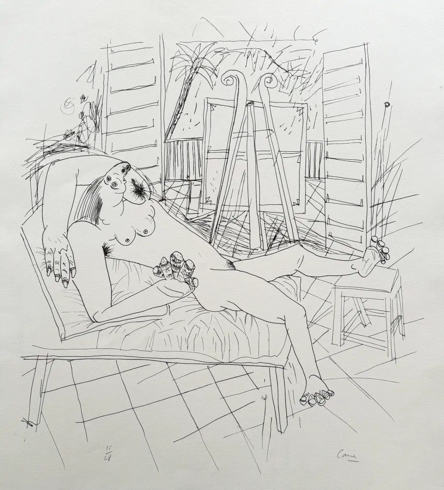 Lithograph Cane - Nu à l'atelier II
