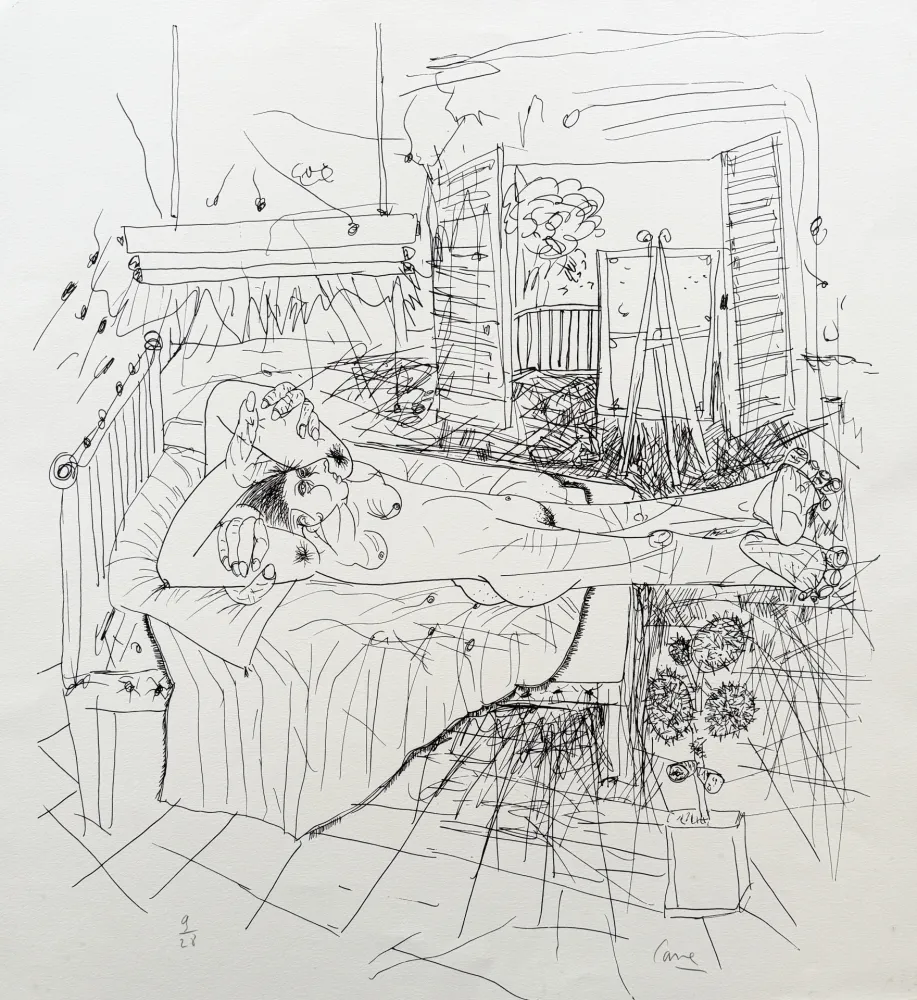 Lithograph Cane - Nu à l'atelier III