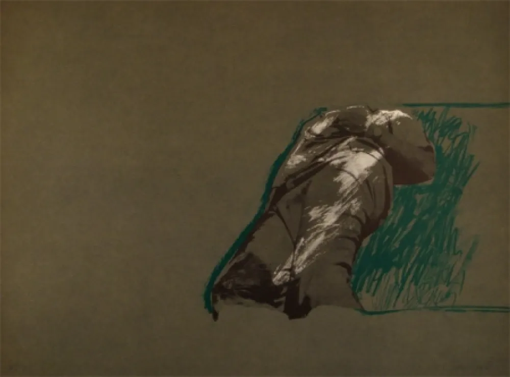 Lithograph Canogar - Figura sobre la Hierba