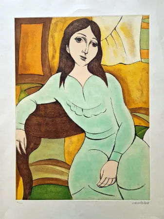 Etching And Aquatint Cantatore - Ragazza