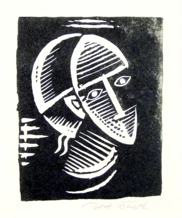 Linocut Capek - Maske (Mask)