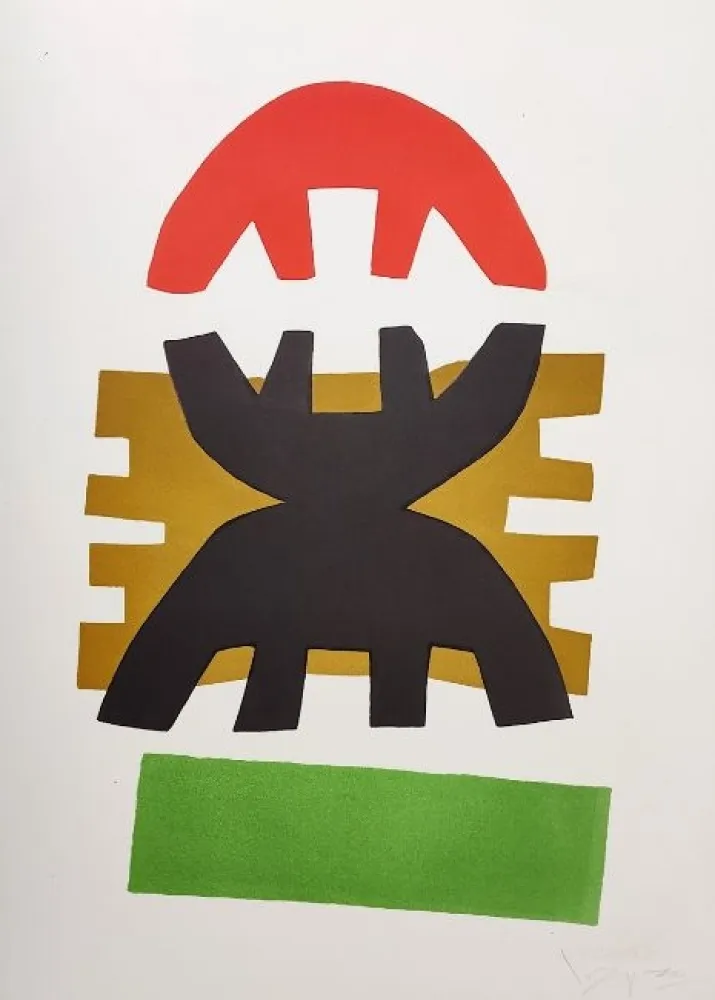 Lithograph Capogrossi - Biglietto di auguri per la Galerie im Erker