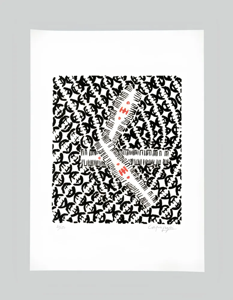 Lithograph Capogrossi - Giuseppe capogrossi (1900–1972) - Lithography on Fabriano paper - 1957