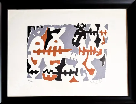Lithograph Capogrossi - Giuseppe Capogrossi (1900–1972) - Untitled - Color lithograph on paper - 1957