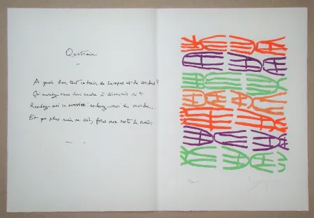 Lithograph Capogrossi - Hommage à Jean Cassou, 1971