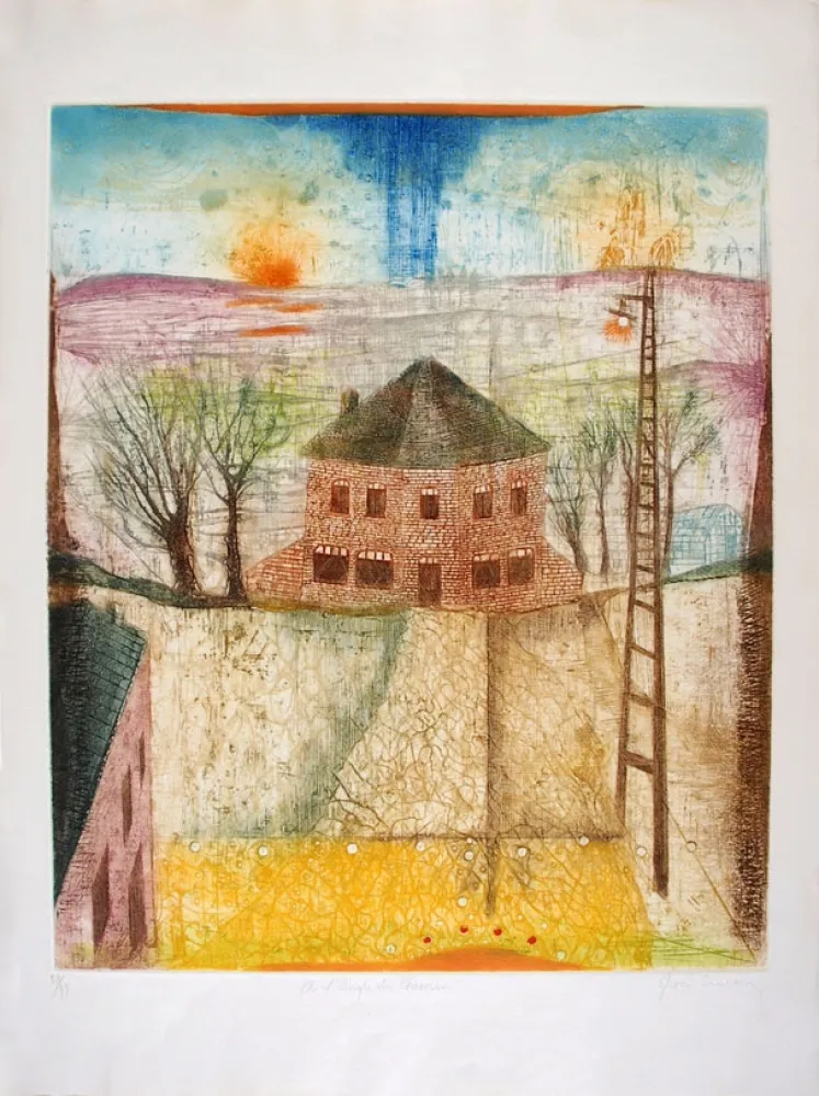 Etching And Aquatint Carcan - A l'angle du chemin