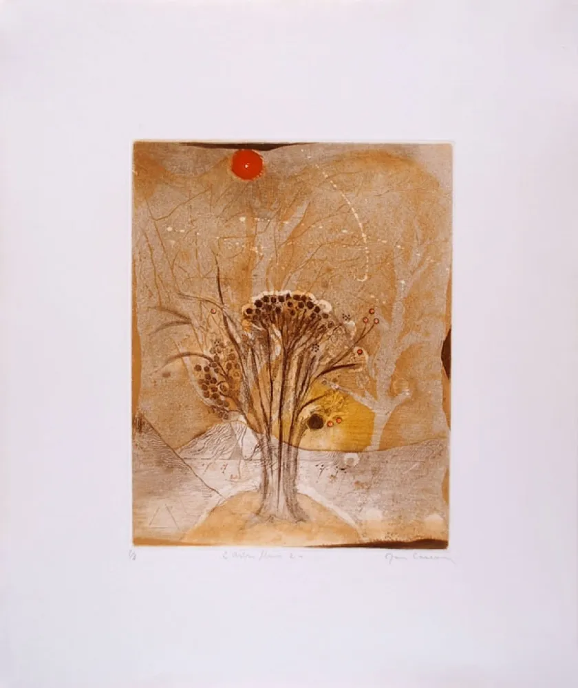 Etching And Aquatint Carcan - L'arbre fleur 2 (Receuil : Les arbres en vacances)