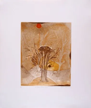 Etching And Aquatint Carcan - L'arbre fleur 2 (Receuil : Les arbres en vacances)