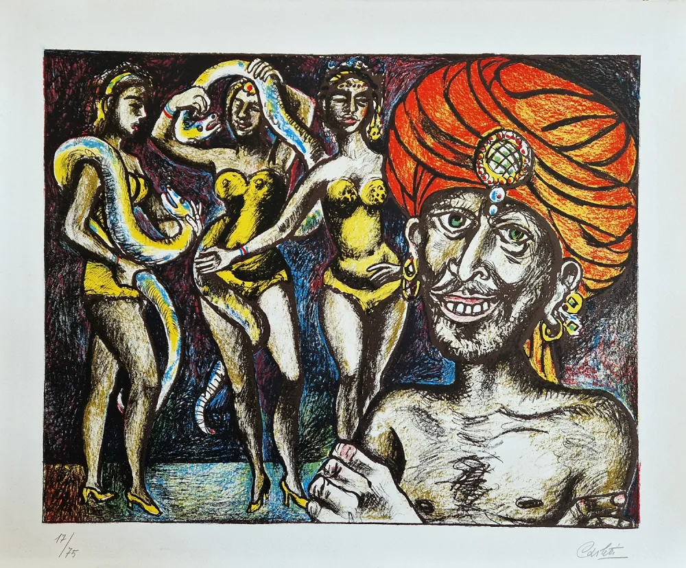 Lithograph Carletti - L'incantatore