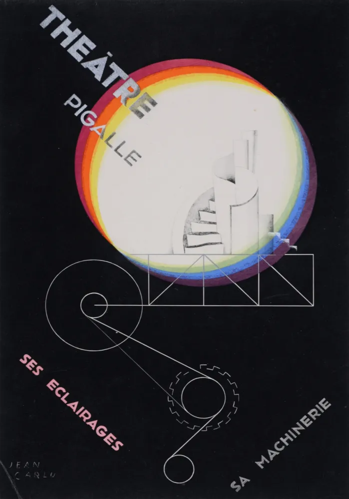 Lithograph Carlu - Théâtre Pigalle, ses éclairages, sa machinerie, c. 1929