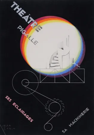 Lithograph Carlu - Théâtre Pigalle, ses éclairages, sa machinerie, c. 1929