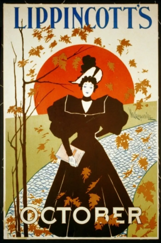 Lithograph Carqueville - Lippincott's October