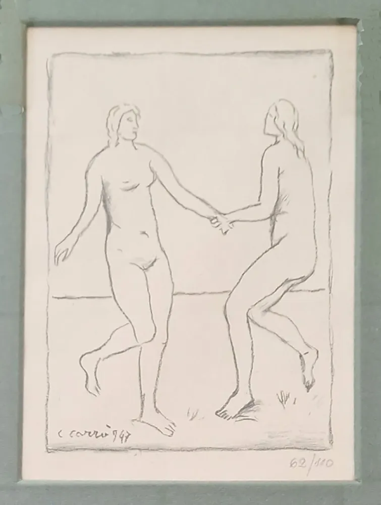 Lithograph Carra - Fanciulle