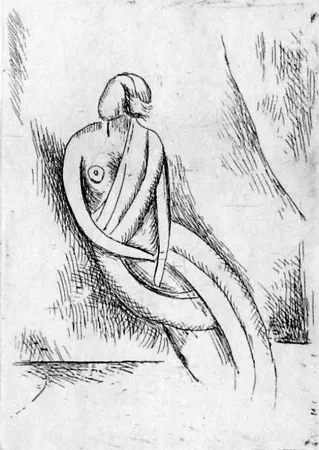 Engraving Carra - Figura femminile