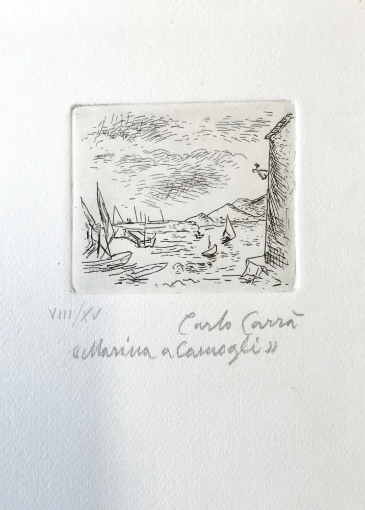 Engraving Carra - Marina a Camogli
