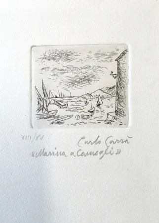 Engraving Carra - Marina a Camogli