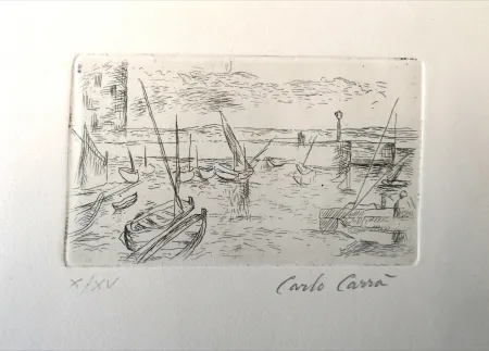Engraving Carra - Marina a Camogli