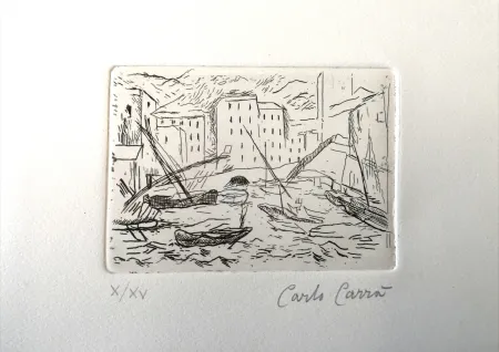 Engraving Carra - Porto di Camogli II