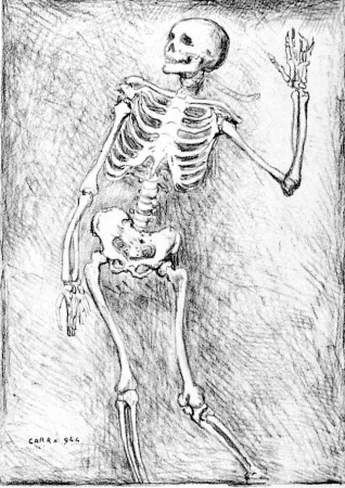 Lithograph Carra - Scheletro danzante