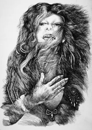 Engraving Carrera - La cantante