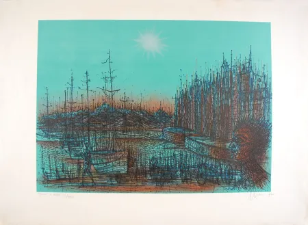 Lithograph Carzou - Bateau