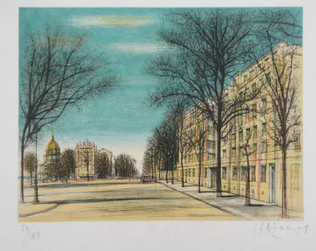 Lithograph Carzou - Boulevard des Invalides